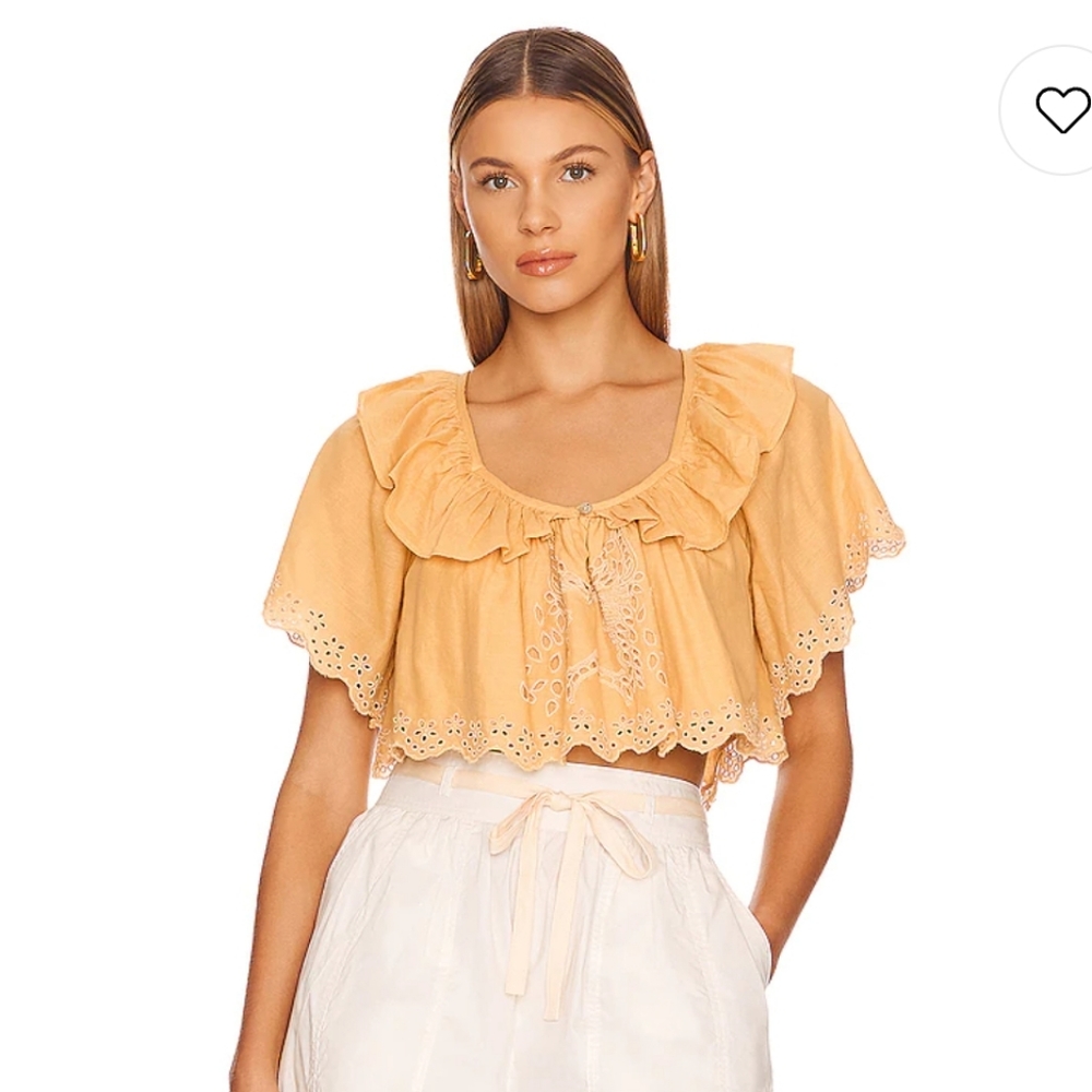 Tularosa Adrianna Embroidered Top in Golden SpiceTularosa Size M NWT